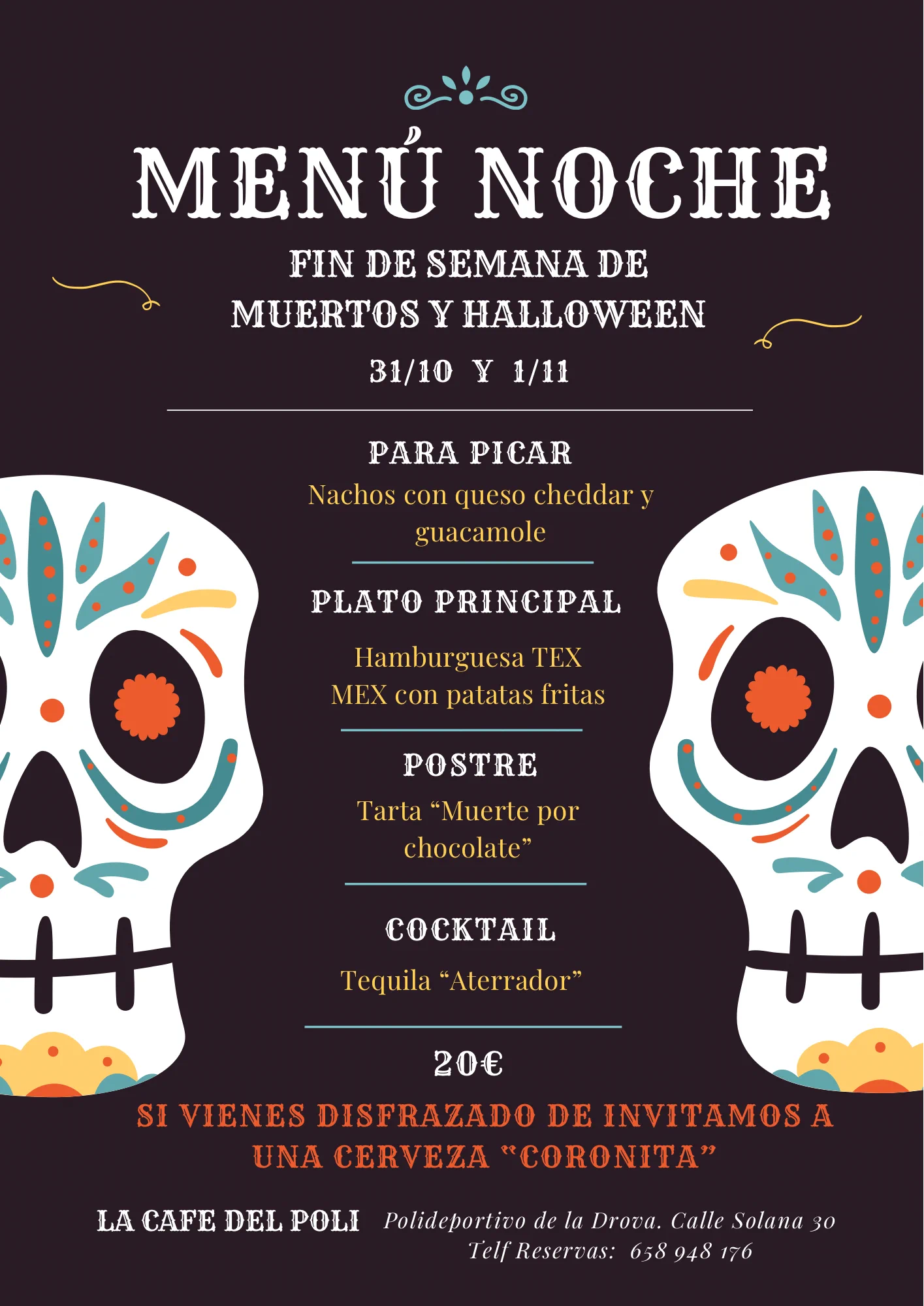 menu dia de muertos 2025